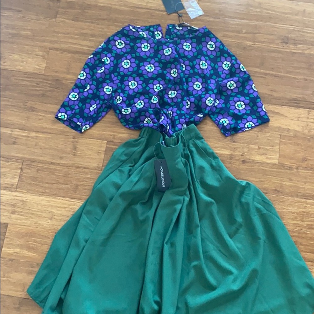 Mod pinup circle skirt and crop top